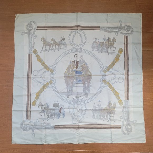 Hermes Scarf Multi Color Silk Satin Multi Color Silk Satin - Picture 2 of 15